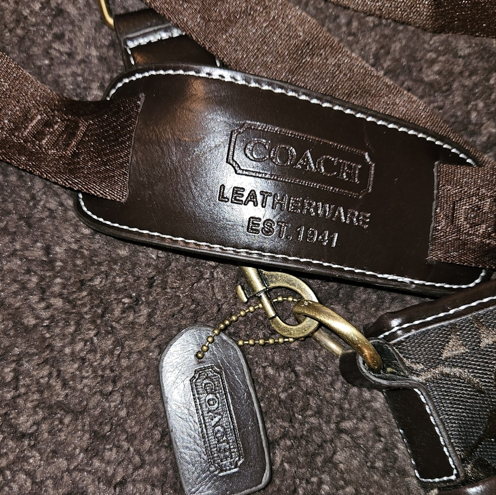 Coach Brown Cross Body Bag, NWOT. Measurements In Pics - Picture 2 of 13
